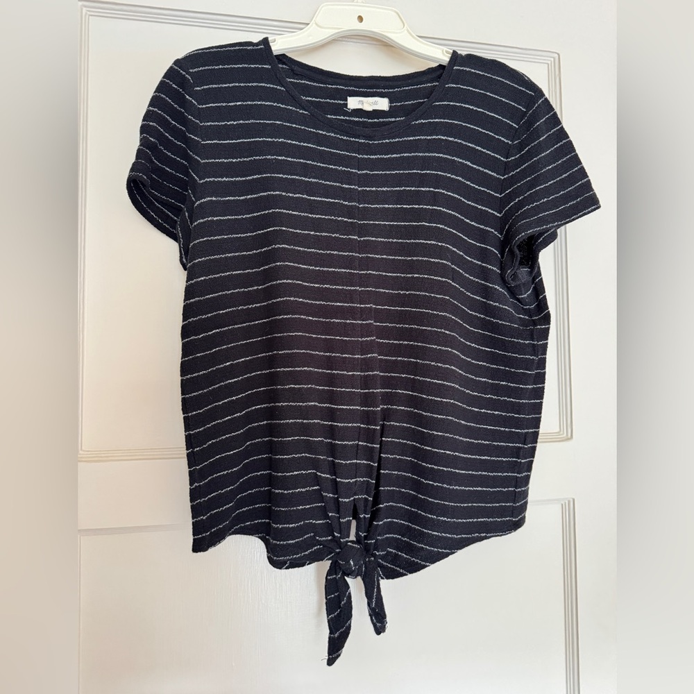 Madewell Tie-Front Short Sleeve Shirt